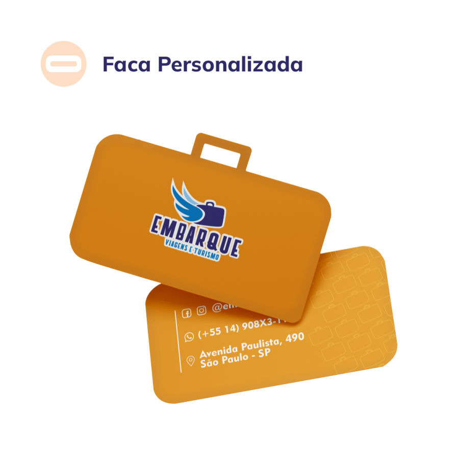 Cartão de Visita Corte Especial 4,5x8,5 cm Papel Cartão 300g/m² 4x4 ...