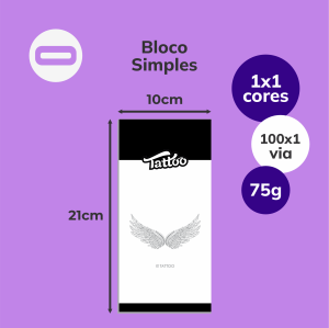 Bloco Simples 100x1 Via Papel Offset 75g/m² 10x21 cm 1x1 Sem Revestimento Blocagem / 100x1 Via 