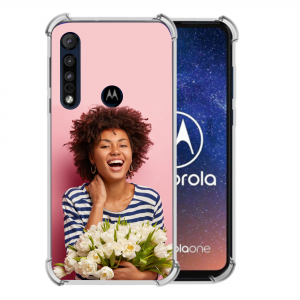 Capinha de Celular Motorola One Macro PS Transparente 7,3x15,4 cm 4x0 Sem Revestimento Personalizado 