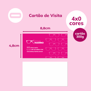 Cartão de Visita Papel Cartão 300g/m² 4,8x8,8 cm 4x0 Sem Revestimento Corte Reto 