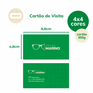 Cartão de Visita Papel Reciclato 240g/m² 4,8x8,8 cm 4x4 Sem Revestimento Corte Reto 
