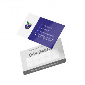Cartão Fidelidade Papel Cartão 250g/m² 4,8x8,8 cm 4x1 Verniz Total Brilho Frente Corte Reto 