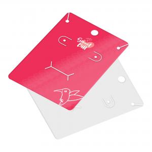 Cartela para Bijuteria Papel Cartão 250g/m² 7,1x9,8 cm 4x0 Verniz Total Brilho Frente Corte e Vinco / Faca Padrão 