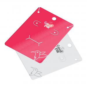 Cartela para Bijuteria Papel Cartão 250g/m² 7,1x9,8 cm 4x1 Verniz Total Brilho Frente Corte e Vinco / Faca Padrão 