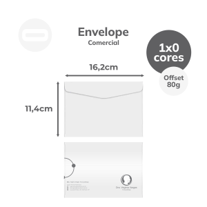 Envelope Comercial Papel Offset 80g/m² 11,4x16,2 cm 1x0 Sem Revestimento Faca Padrão / Impresso Fechado Modelo Padrão (Impresso Fechado)