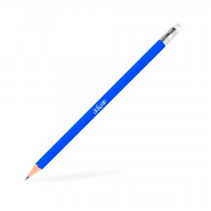 Lápis com Borracha Madeira Resinada 0,5x5 cm 4x0 Sem Revestimento Azul 