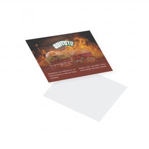 Postal Papel Cartão 300g/m² 10,5x14,8 cm 4x0 Laminação BOPP Fosca Frente e Verso com Verniz UV Local Frente Corte Reto 
