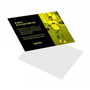 Postal Papel Cartão 300g/m² 14,8x21 cm 4x0 Laminação BOPP Fosca Frente e Verso Corte Reto 