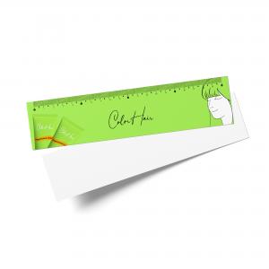 Régua Papel Cartão 250g/m² 4,8x21,1 cm 4x0 Verniz Total Brilho Frente Corte Reto 